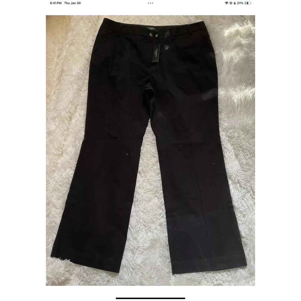 Talbots Woman 16 W Black Pants Wide Leg Opening NEW WITH TAGS MSRP $79